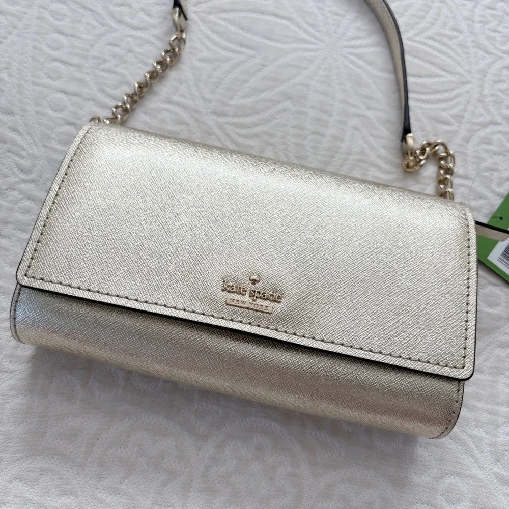 Kate Spade Cameron Street Corin Leather Crossbody‎ Wallet, Gold